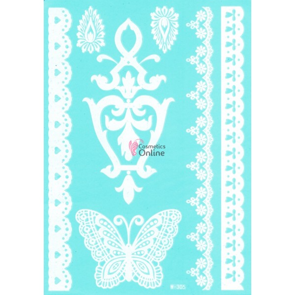 Tatuaje temporare pentru corp HENNA Alb W305